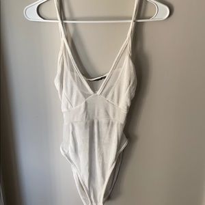 Cream body suit